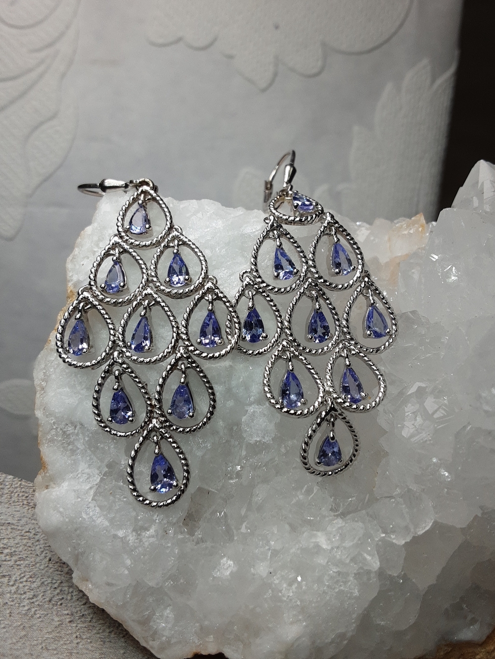 925 Tanzanite Drop Earrings.